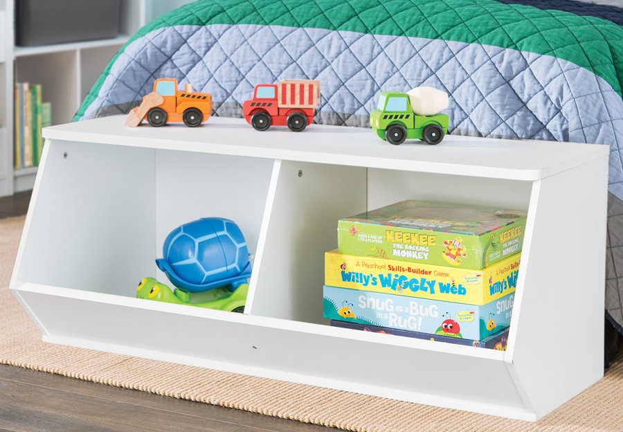 Toy boxes store with shelves